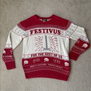 Seinfeld Festivus Red and White Crewneck Sweater